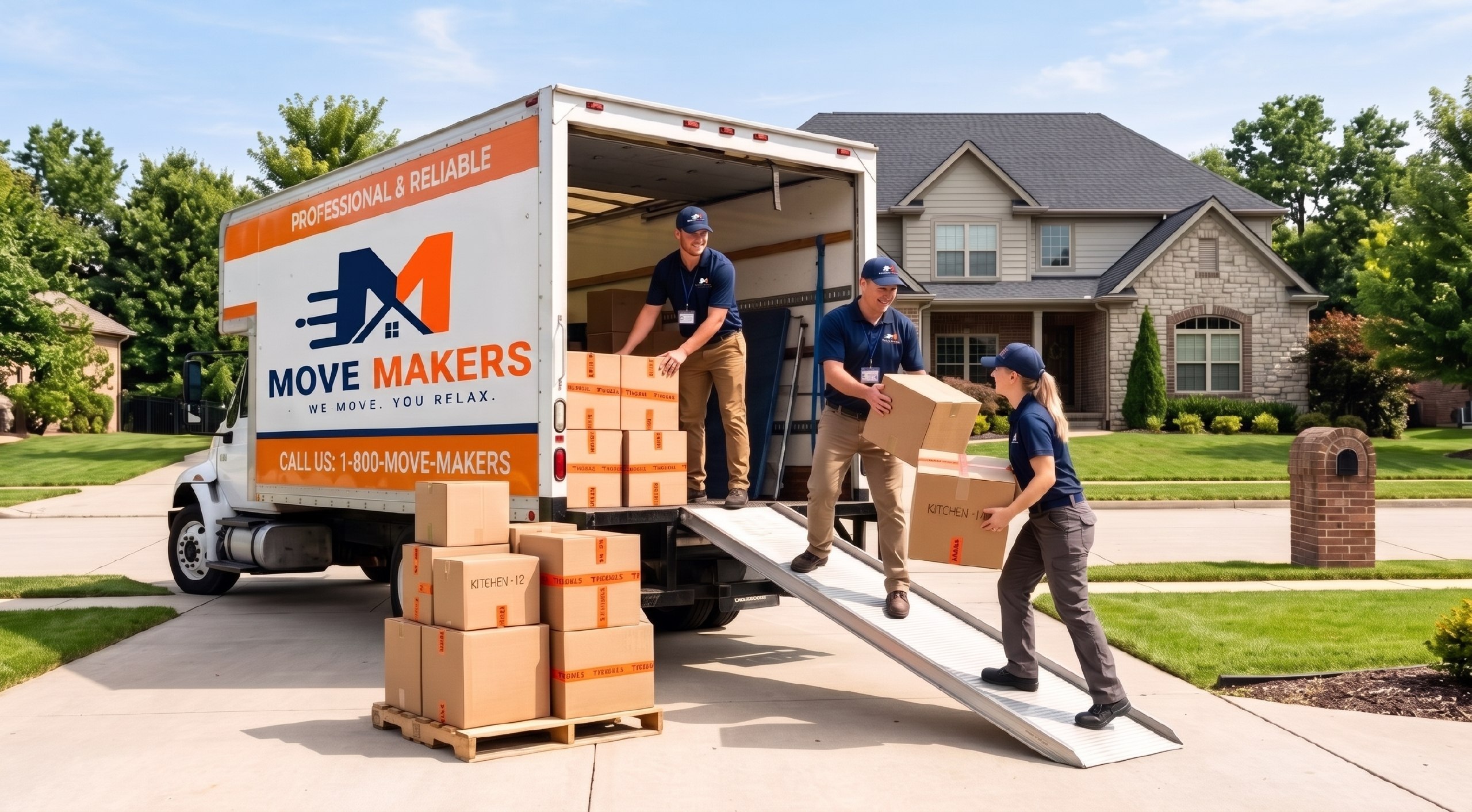 Move Makers professional crew loading a branded moving truck in Atlanta